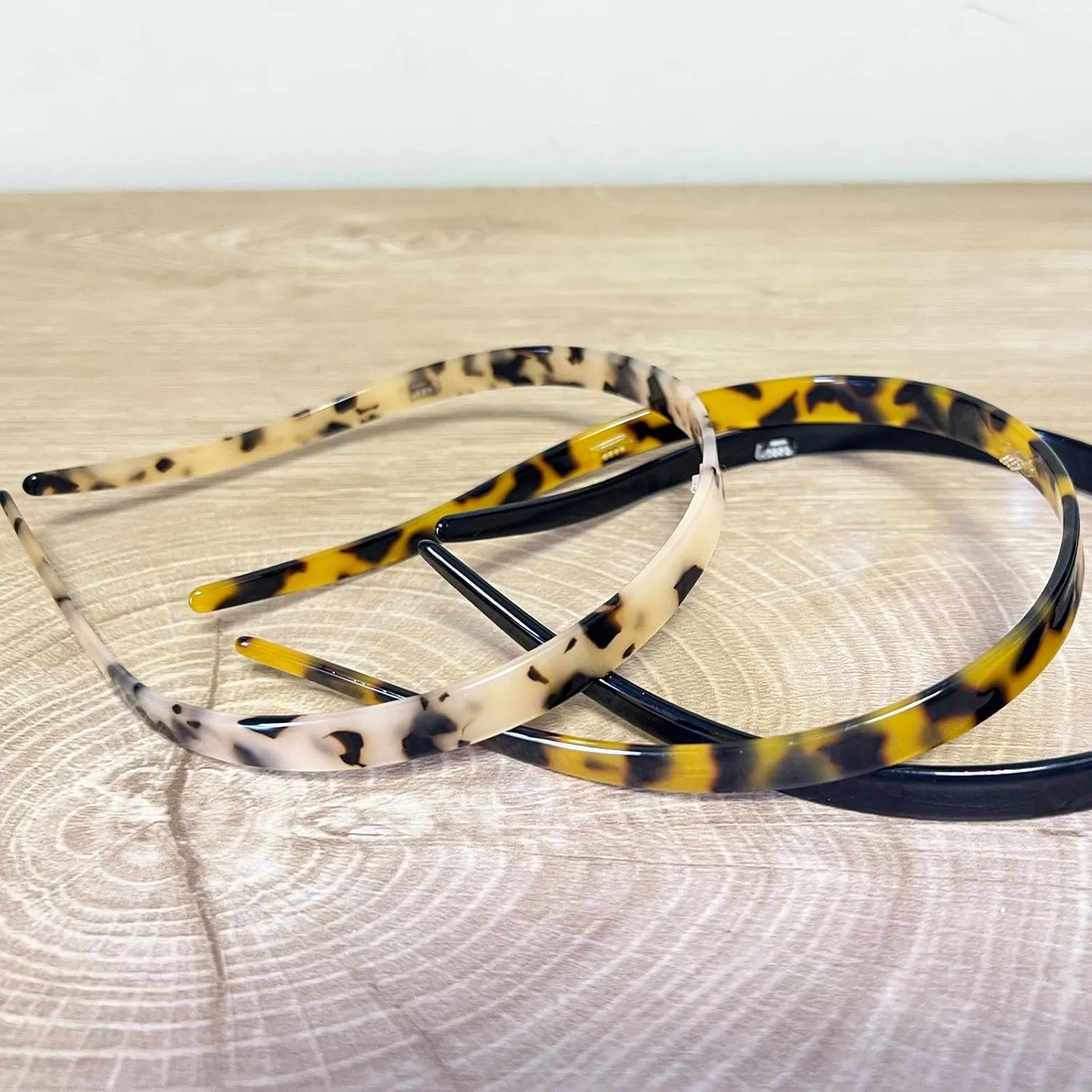 3 Pack Eyewear Headbands - Comfortable Plain Headbands for Women in Black, Tortoise, Amber