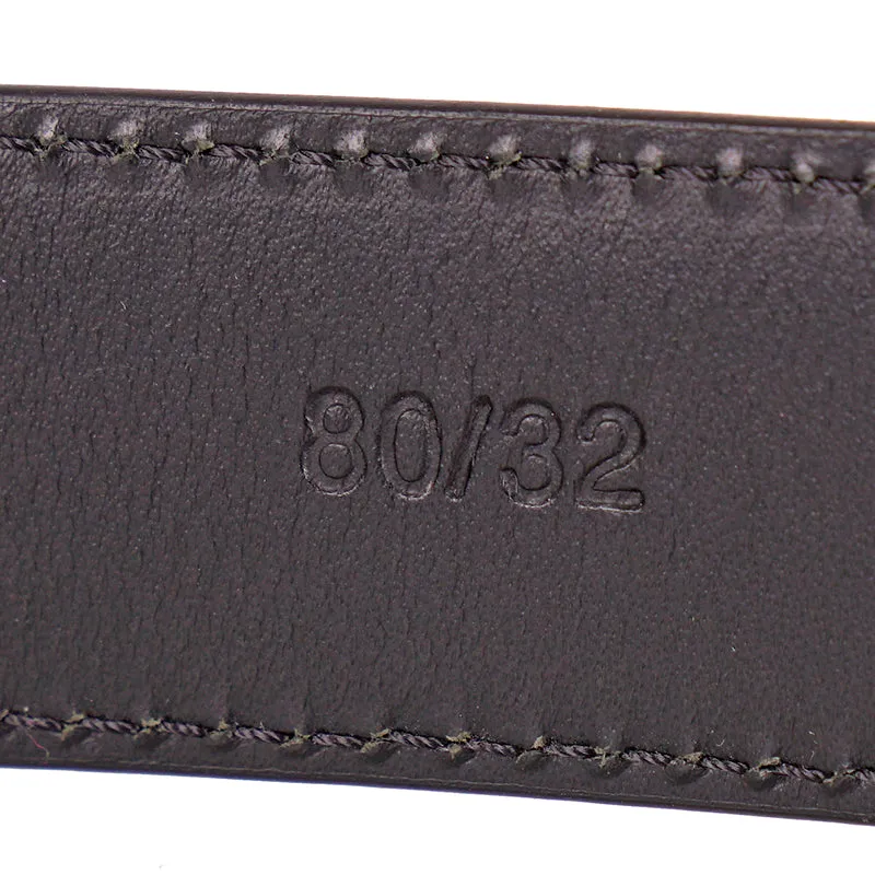 80/32 NEW $495 VERSACE Men's Black Saffiano Leather RED ROCKER LOGO Classic BELT