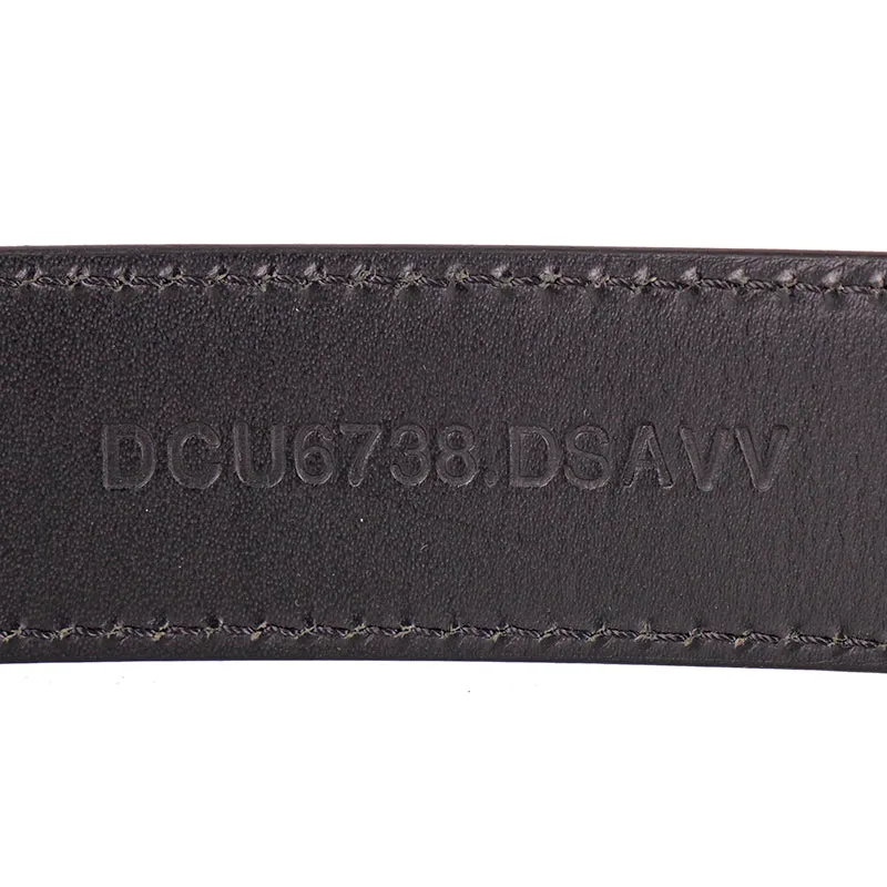 80/32 NEW $495 VERSACE Men's Black Saffiano Leather RED ROCKER LOGO Classic BELT