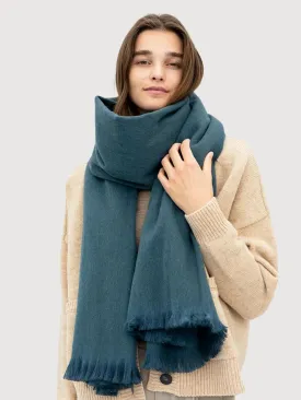 Alpaca Scarf Brushed Solid Steel Blue | Bufandy
