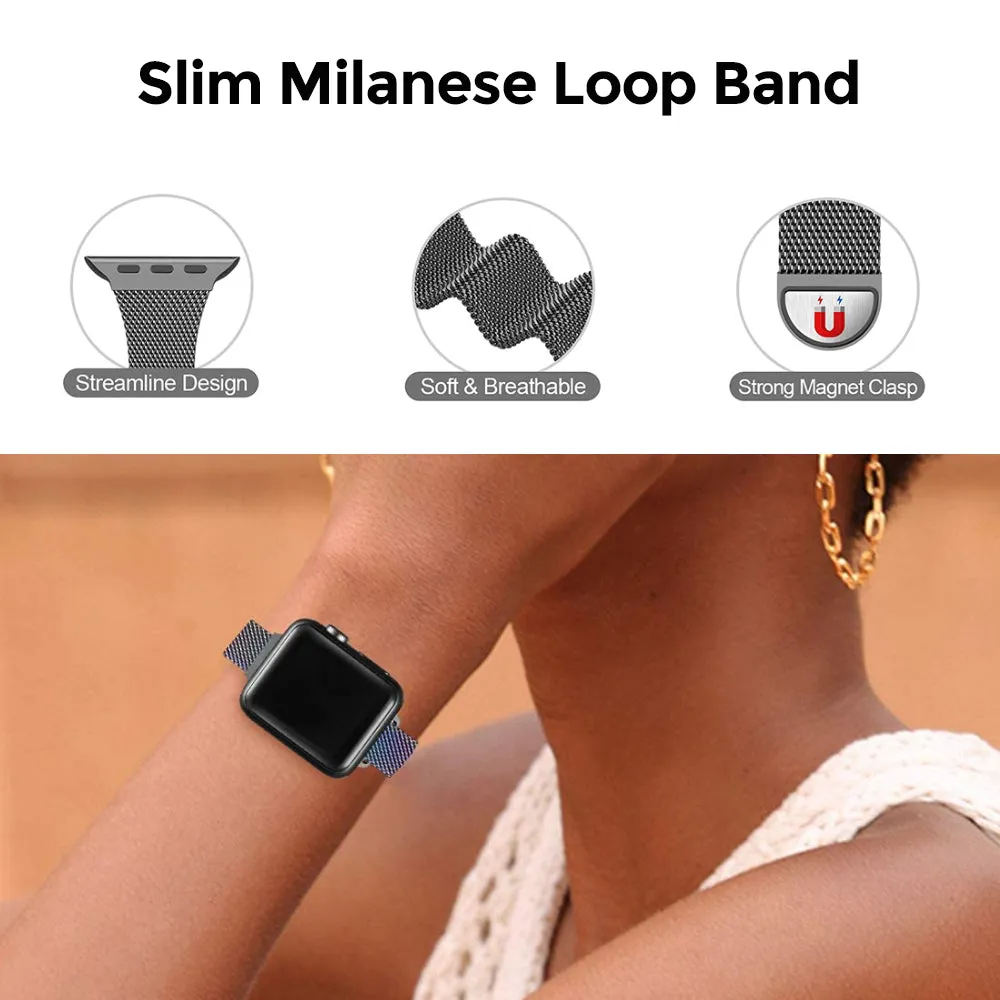 Apple Watch 41mm / 40mm / 38mm | Slim Milanese Loop Watch Band Strap | Classic Gold
