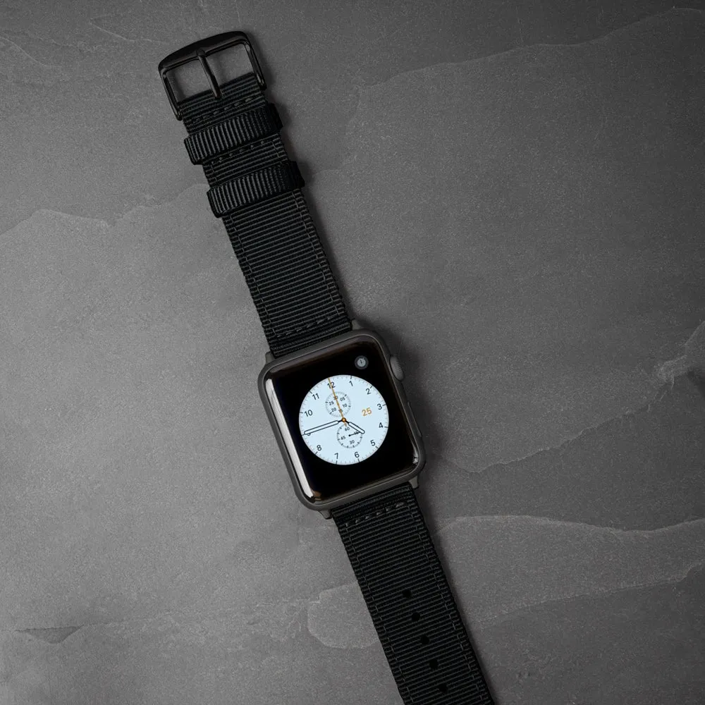 Apple Watch Nylon Watch Band - Black/Black