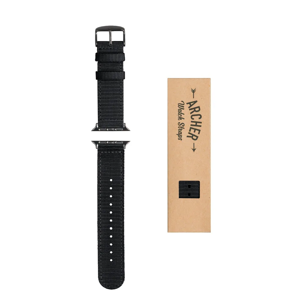 Apple Watch Nylon Watch Band - Black/Black