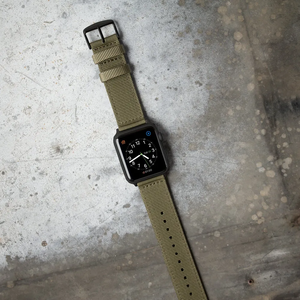 Apple Watch Nylon Watch Band - Olive/Black