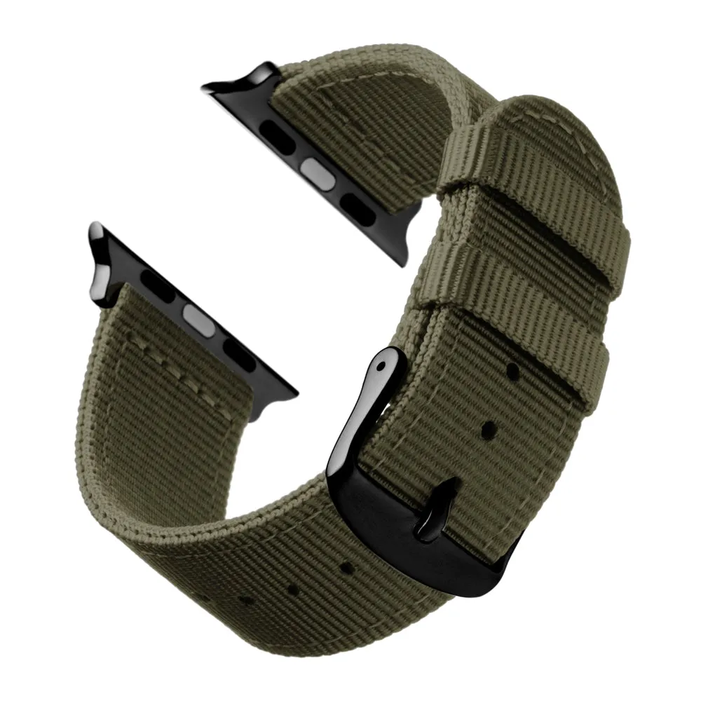 Apple Watch Nylon Watch Band - Olive/Black