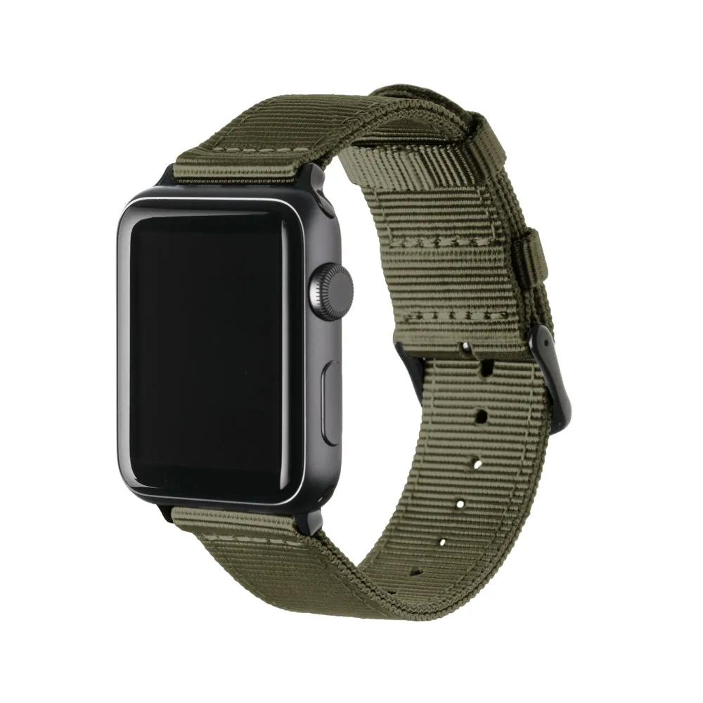 Apple Watch Nylon Watch Band - Olive/Black