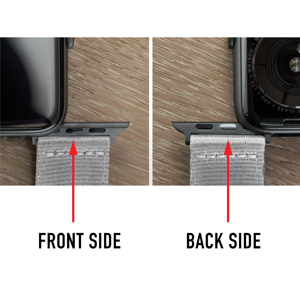 Apple Watch Seat Belt Nylon Watch Band - Black/Gray