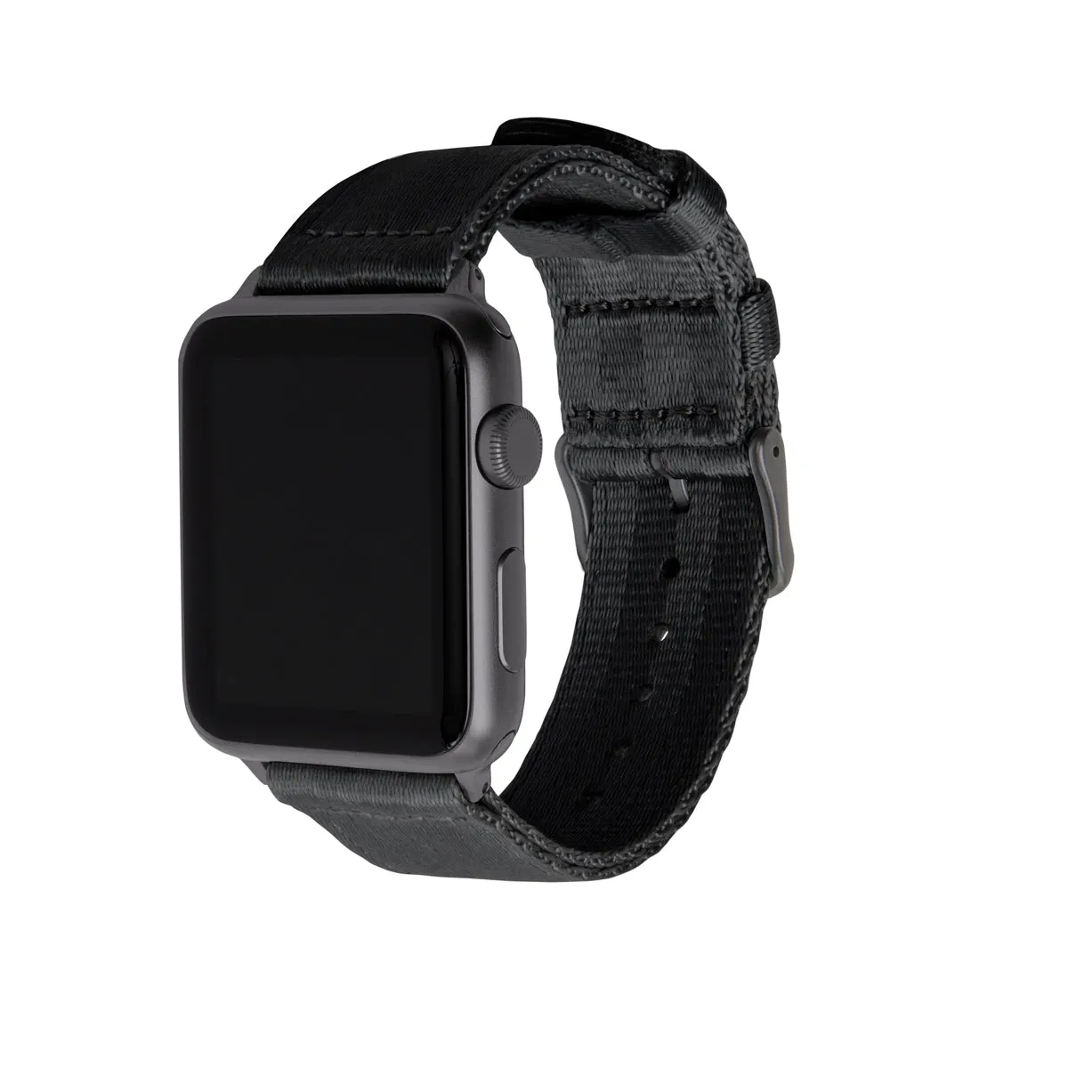 Apple Watch Seat Belt Nylon Watch Band - Black/Gray