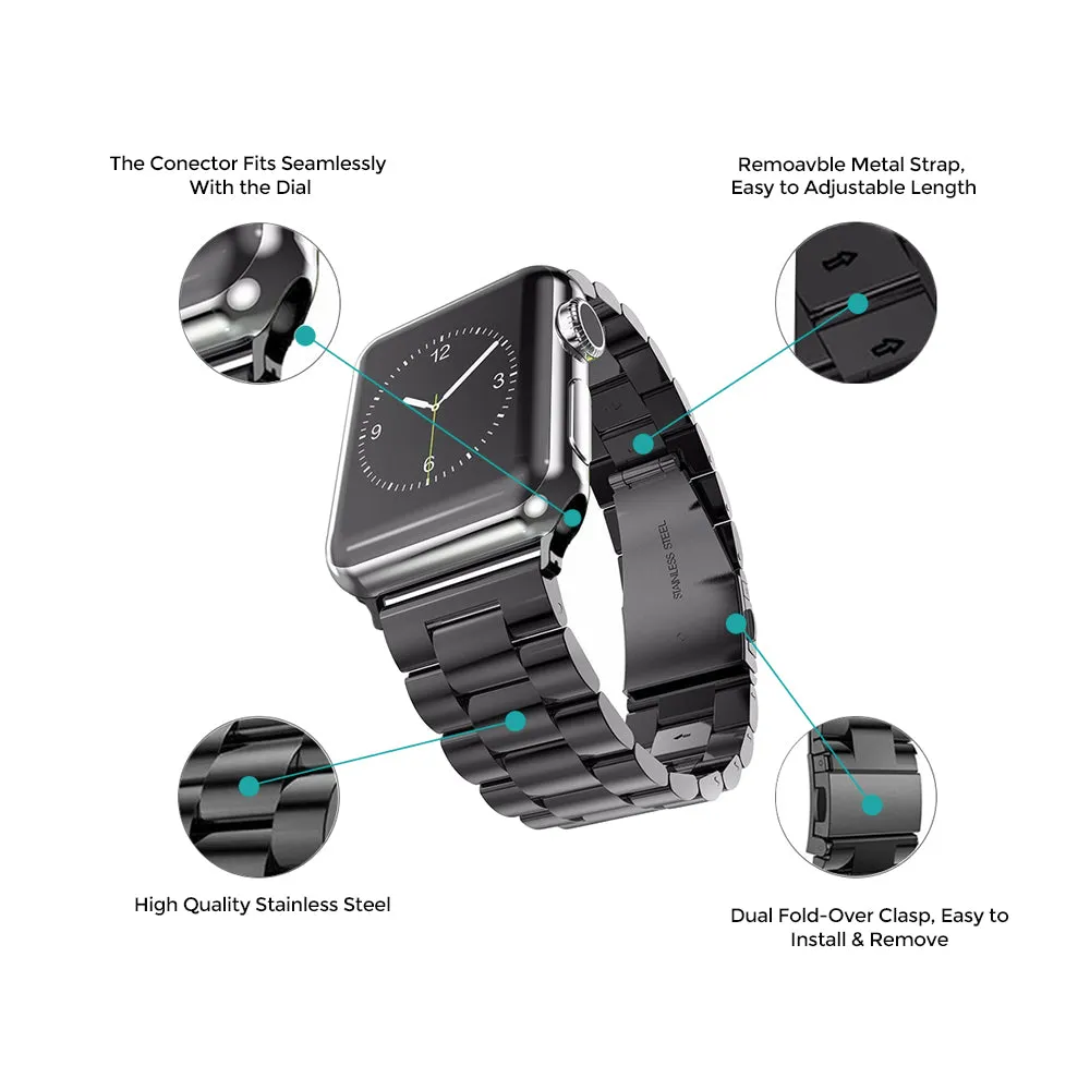 Apple Watch Ultra 49mm / 45mm / 44mm / 42mm | Metal Straps | Black