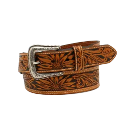 Ariat M&F Nocona Men's Sunflower Tan Tooled Belt