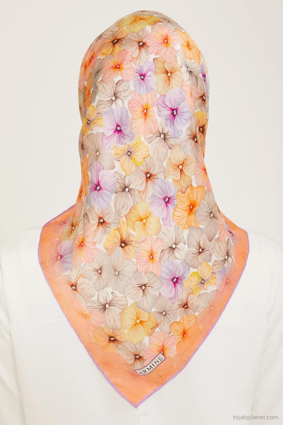 Armine Hydrangea Print Silk Scarf #35
