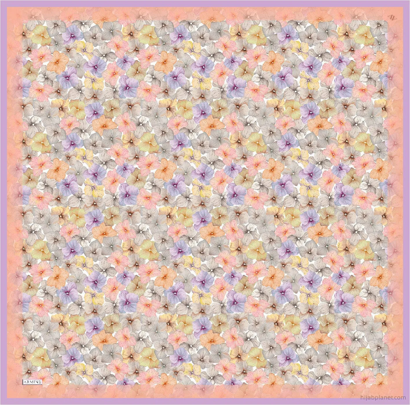 Armine Hydrangea Print Silk Scarf #35