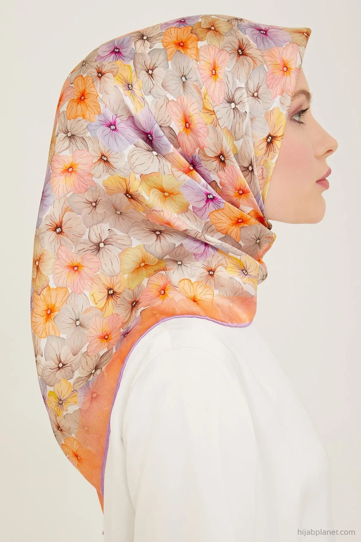 Armine Hydrangea Print Silk Scarf #35