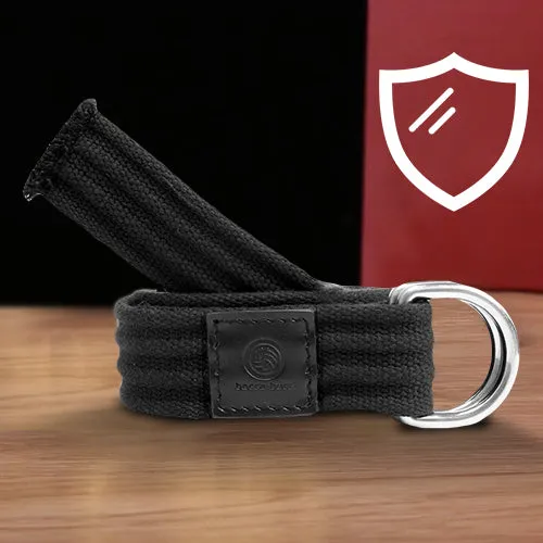 Bacca Bucci Men Canvas Military Belts for Men Double D-Ring Buckle