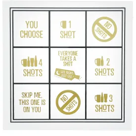 Beer 9" Shot Glass Tic Tac Toe