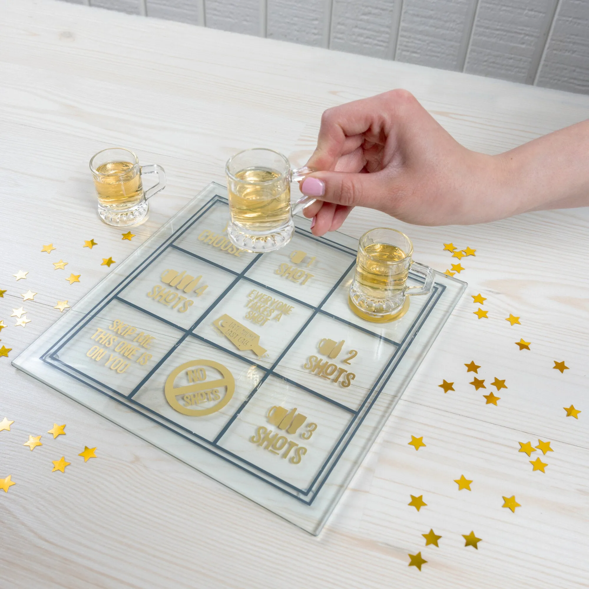 Beer 9" Shot Glass Tic Tac Toe