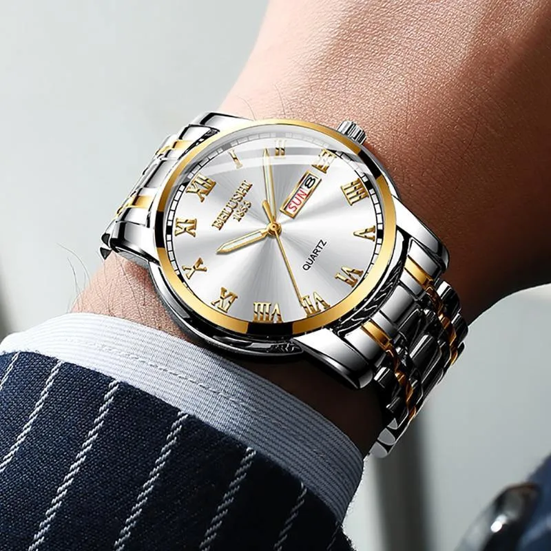 BELUSHI Stainless Steel Waterproof Luminous Watch