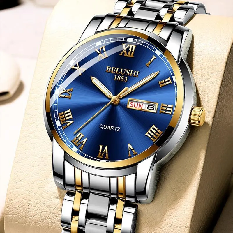 BELUSHI Stainless Steel Waterproof Luminous Watch