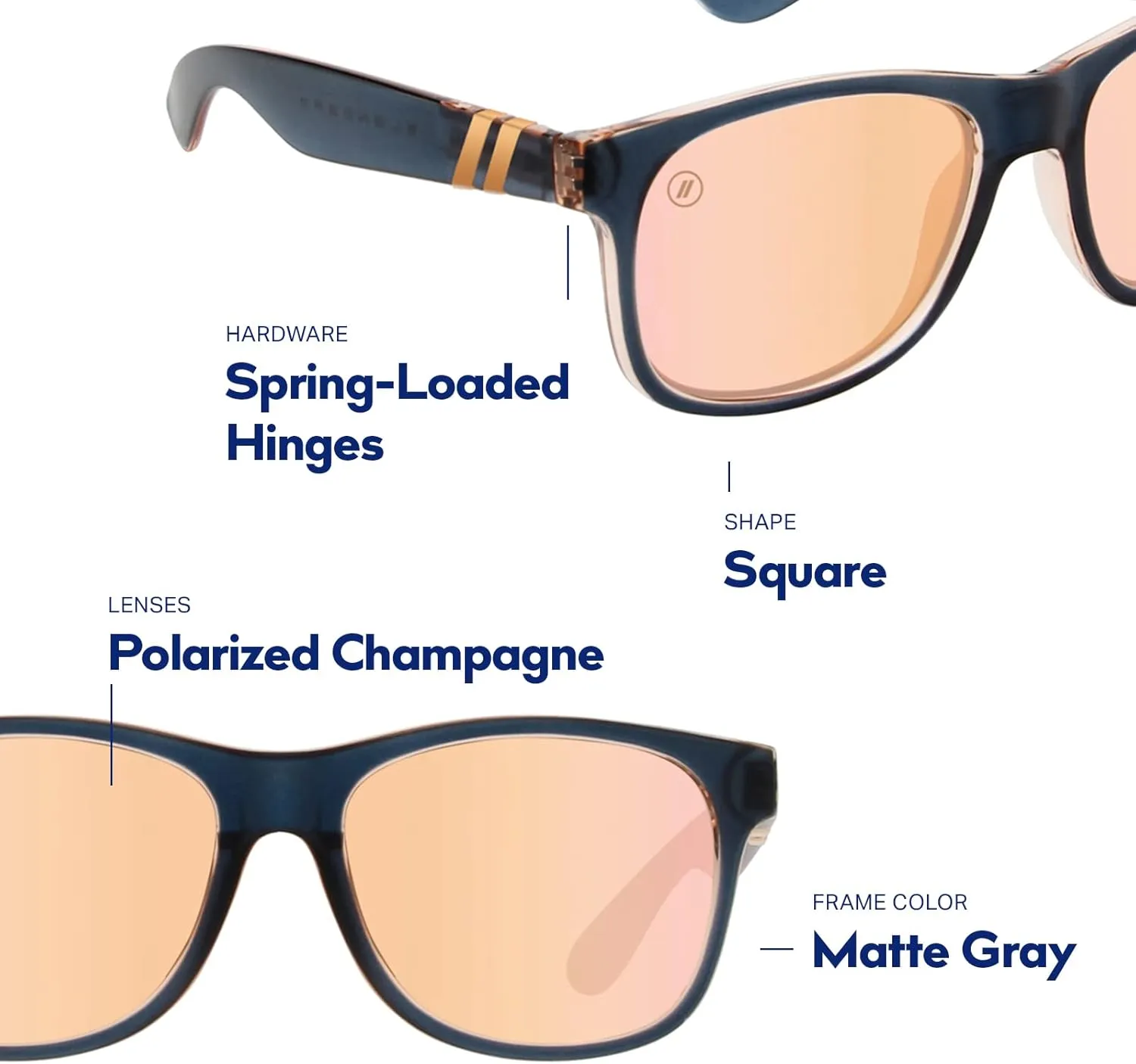 Blenders Eyewear M Class X2  Polarized Sunglasses  Round Lens, Spring Loaded Hinge  100% UV Protection  For Women