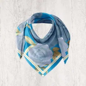 Blue Leaf Digital Print Ultra Muslin Scarf