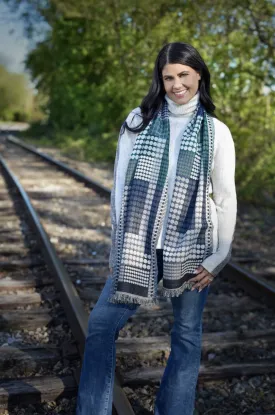 Blue Peterson Colorblock Dot Scarf
