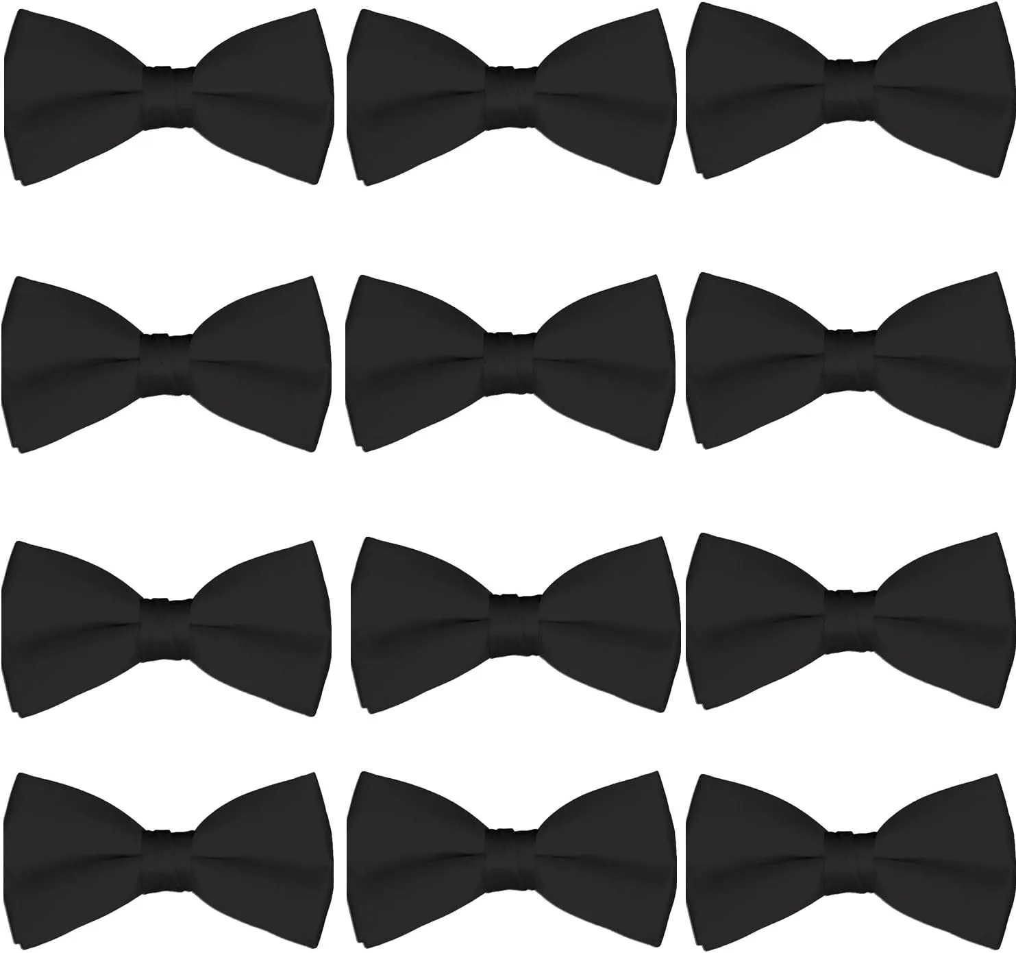 Boys Wedding Bow Tie 12 Pack Children Bowties Kids Tuxedo Solid Ties