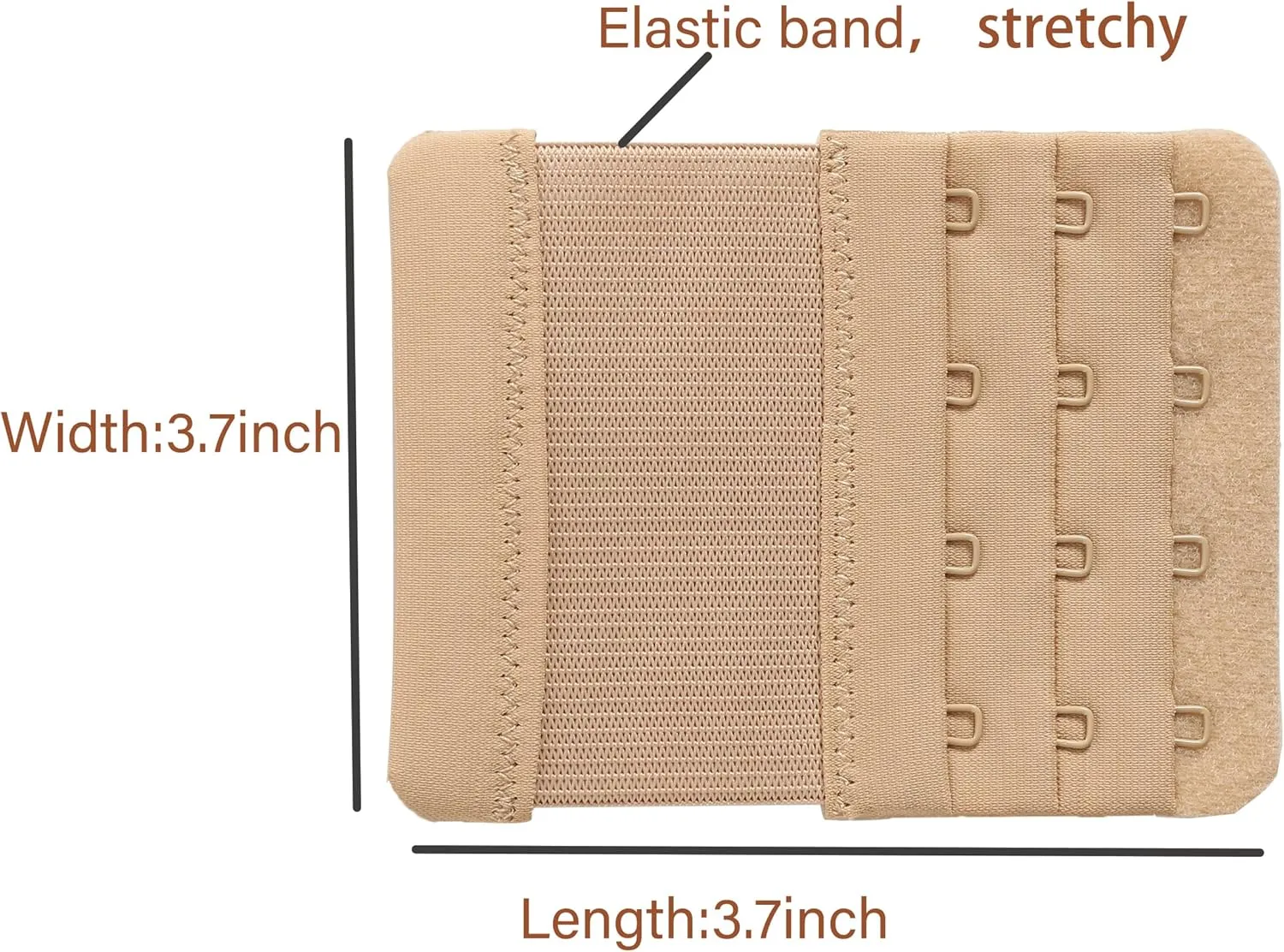 Bra Extenders 4 Hook Elastic Stretchy Bra Extensions Strap Comfortable 3pcs-Pack