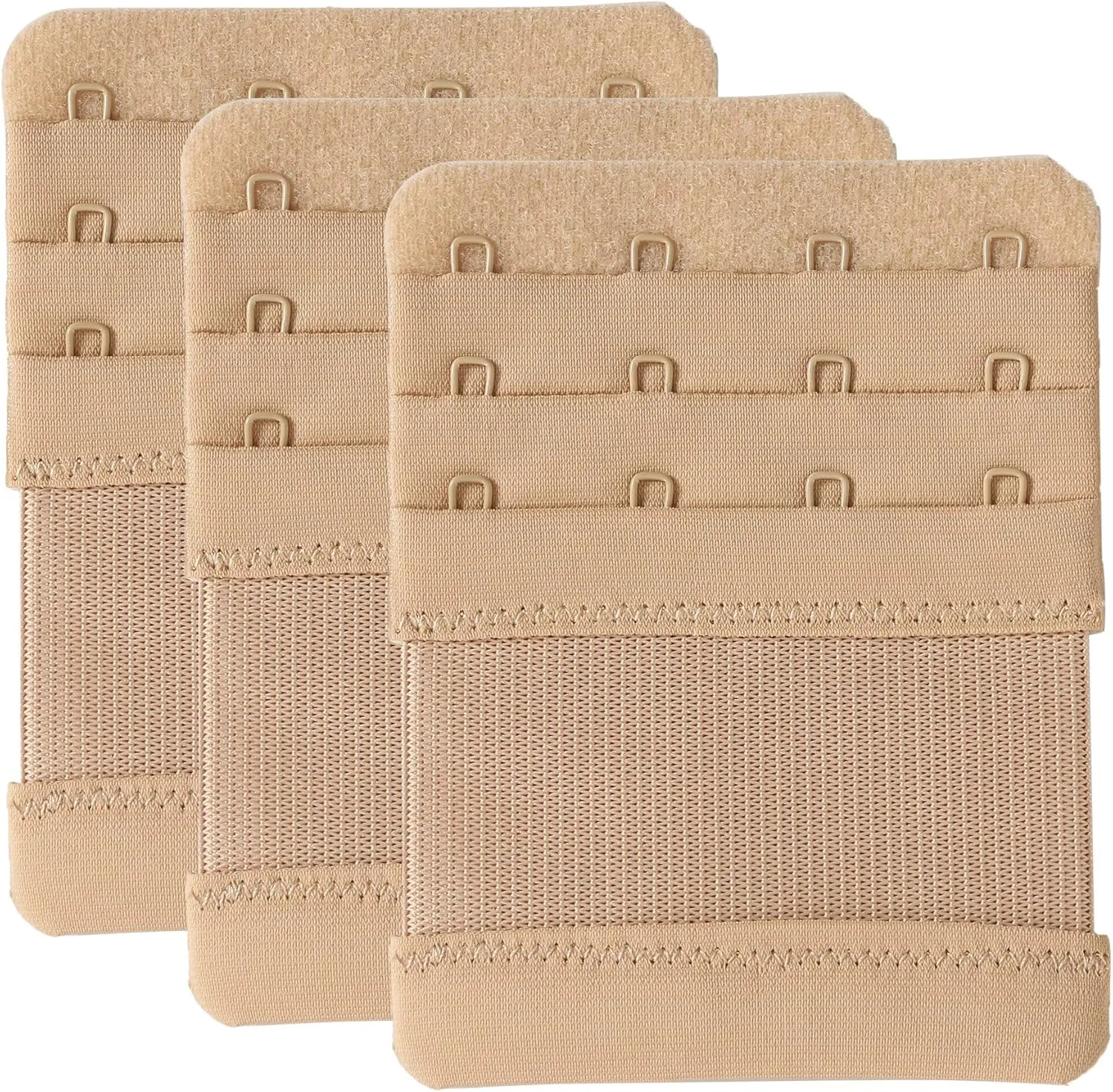 Bra Extenders 4 Hook Elastic Stretchy Bra Extensions Strap Comfortable 3pcs-Pack