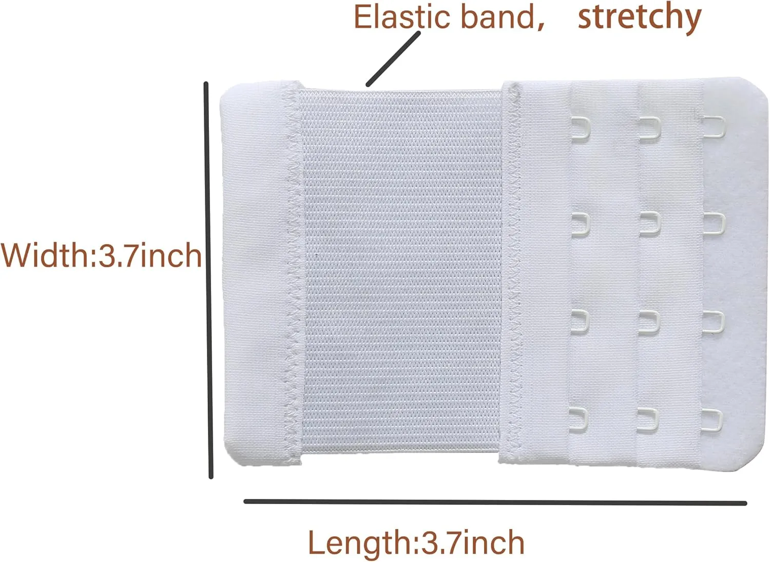 Bra Extenders 4 Hook Elastic Stretchy Bra Extensions Strap Comfortable 3pcs-Pack