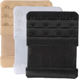 Bra Extenders 4 Hook Elastic Stretchy Bra Extensions Strap Comfortable 3pcs-Pack