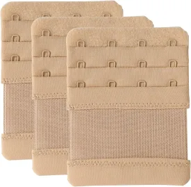 Bra Extenders 4 Hook Elastic Stretchy Bra Extensions Strap Comfortable 3pcs-Pack