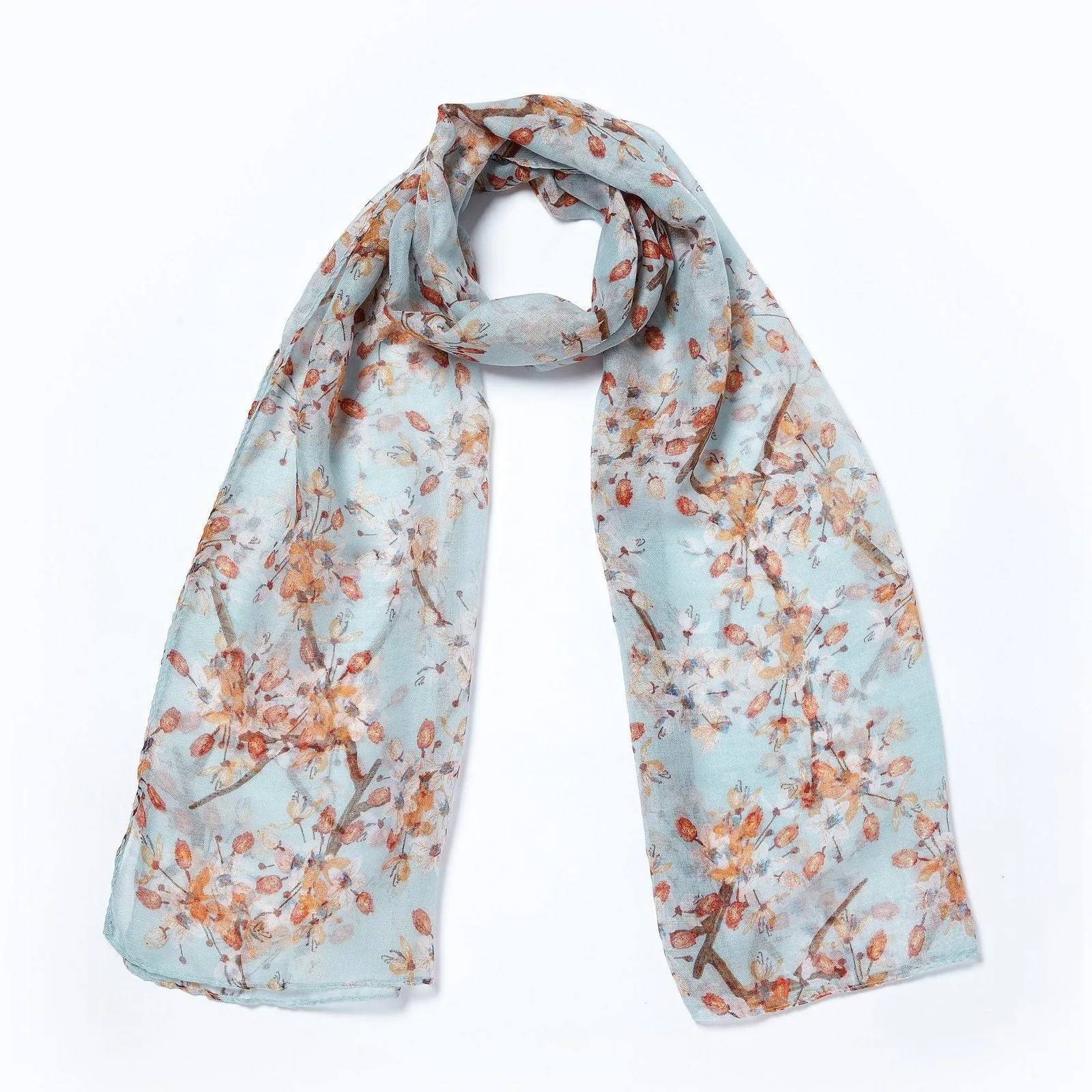Cherry Blossom Scarf - Green