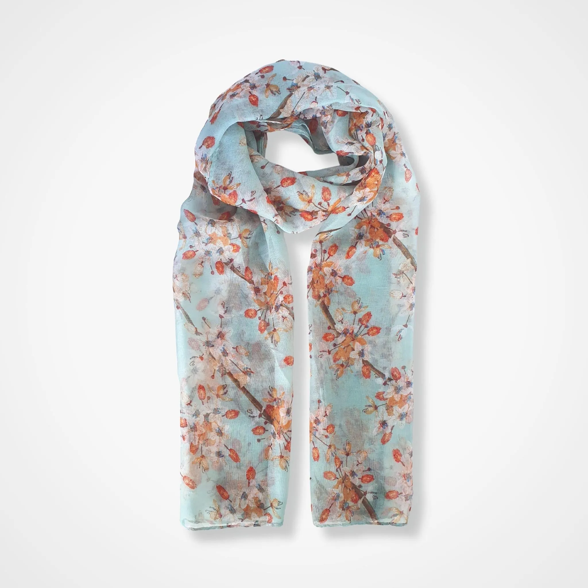 Cherry Blossom Scarf - Green