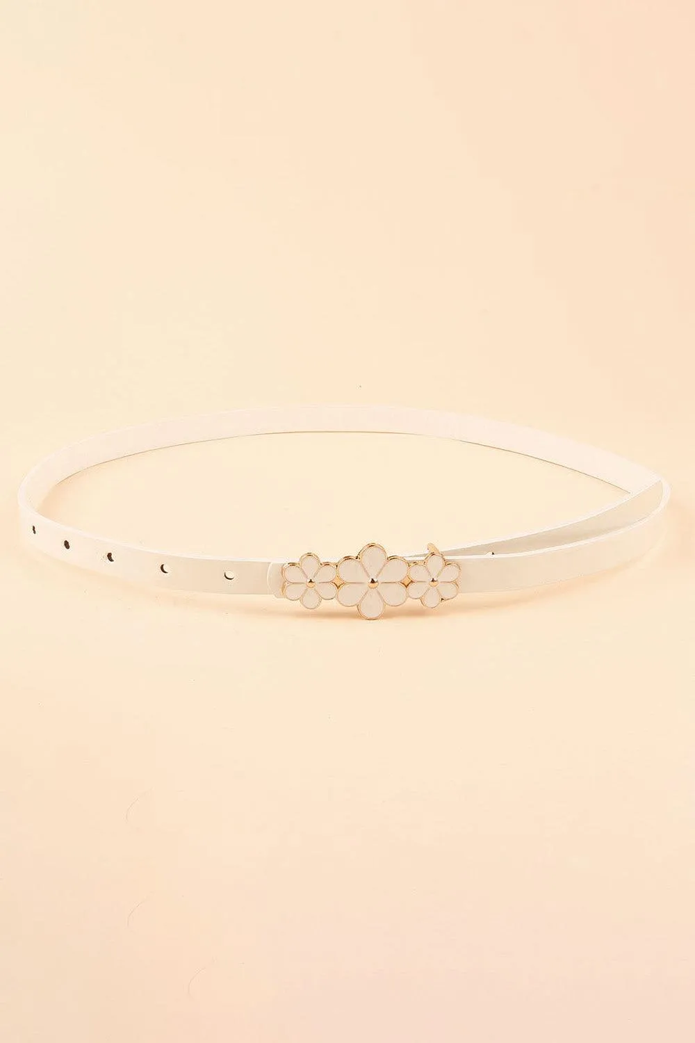 Chic Floral Accent Faux Leather Waist Belt