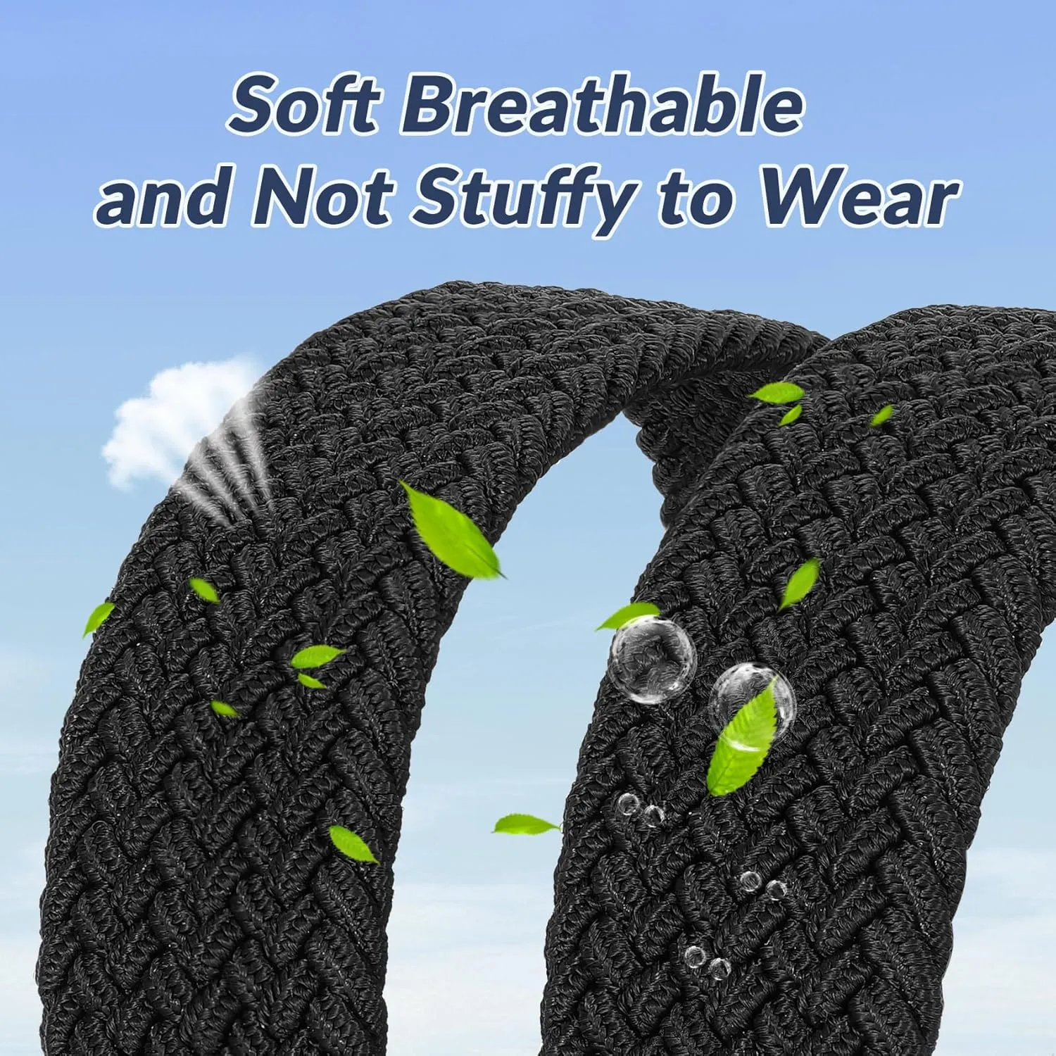 Elastic Braided Belt Mens Golf Belts No-Hole Design Lightweight Breathable Woven Stretch Belt for Golf Casual