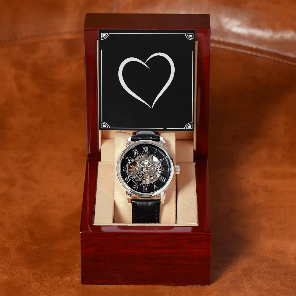 Elegant Gift For Men Openwork Watch