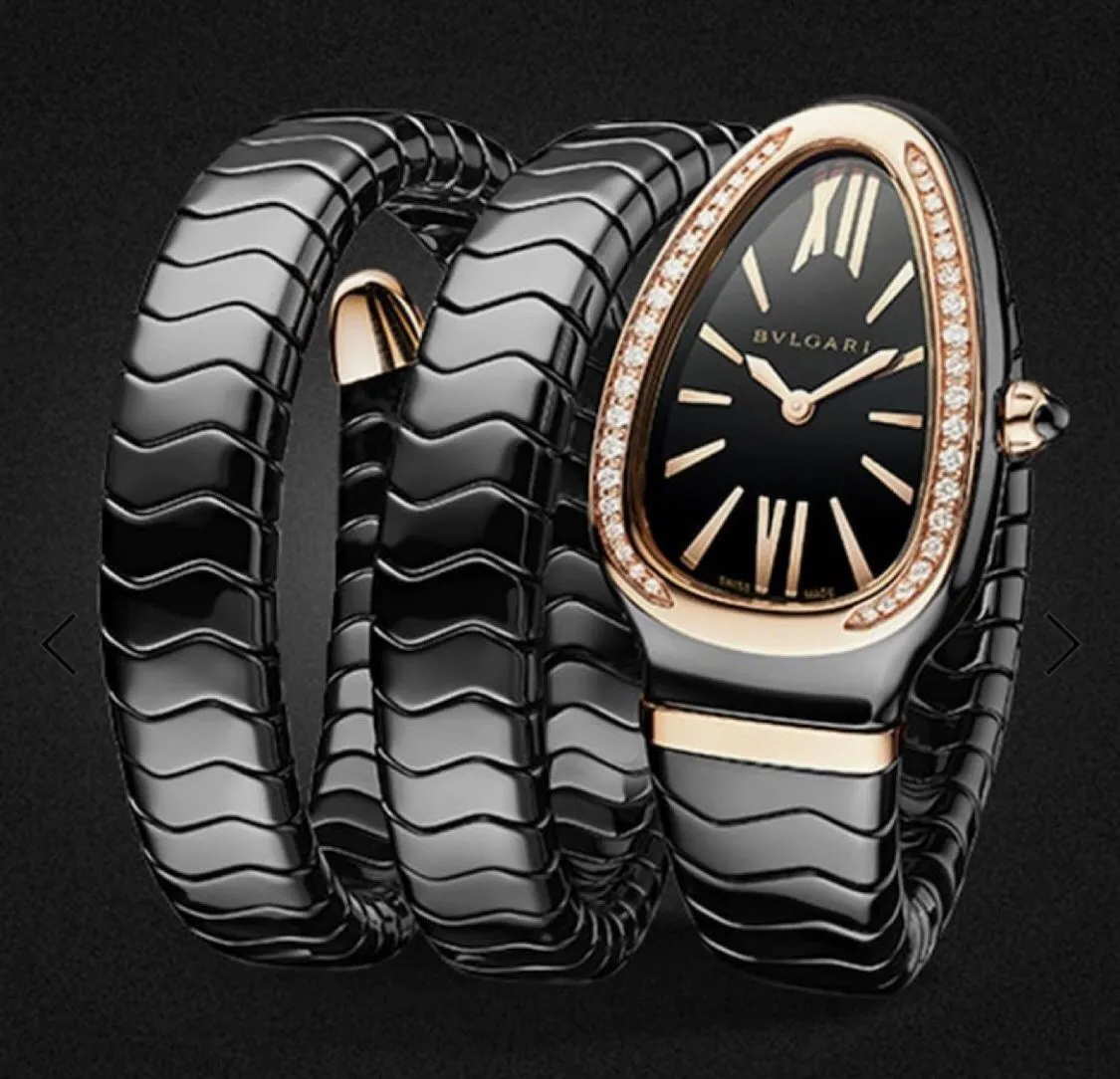 Elegant Snake Pattern Type Dial Stainless Steel Wrist Watch For Women