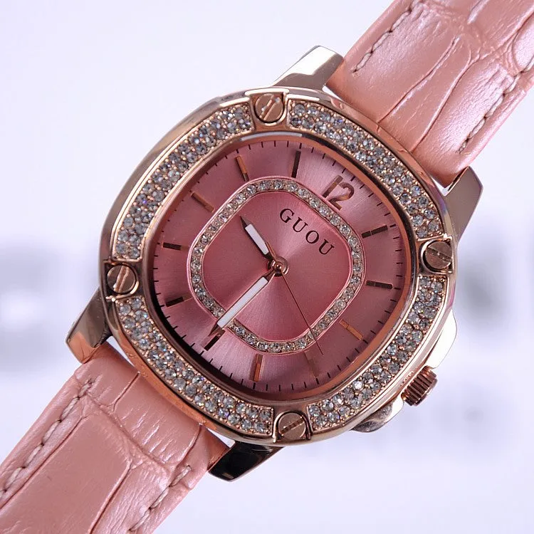 Fashion Square Pattern Durable Women's Watch
