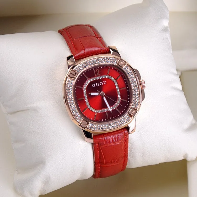 Fashion Square Pattern Durable Women's Watch