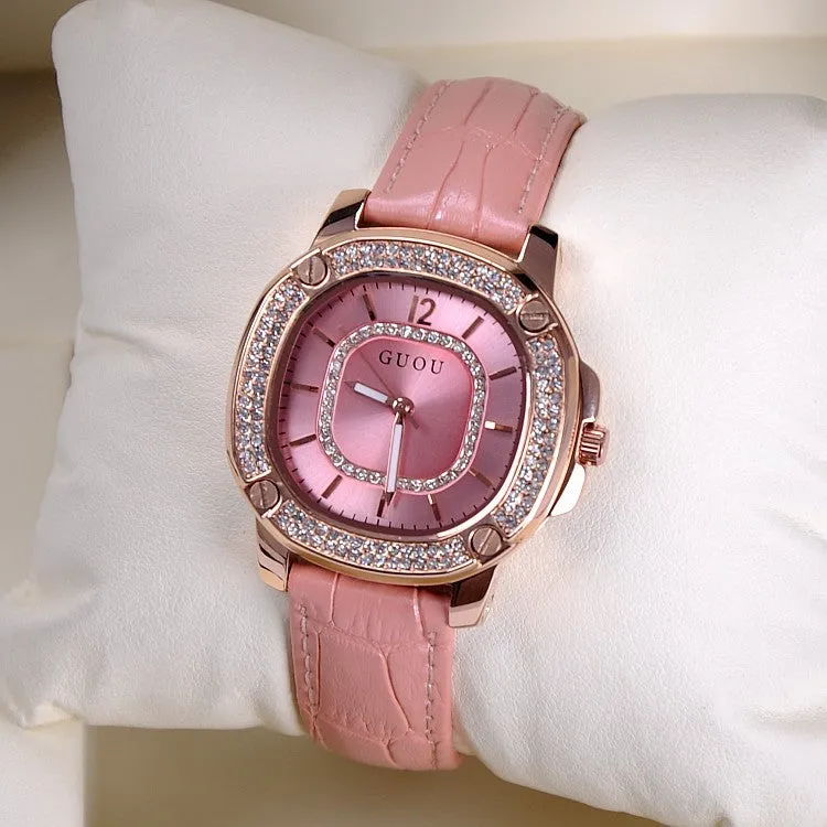 Fashion Square Pattern Durable Women's Watch