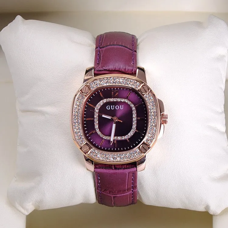 Fashion Square Pattern Durable Women's Watch
