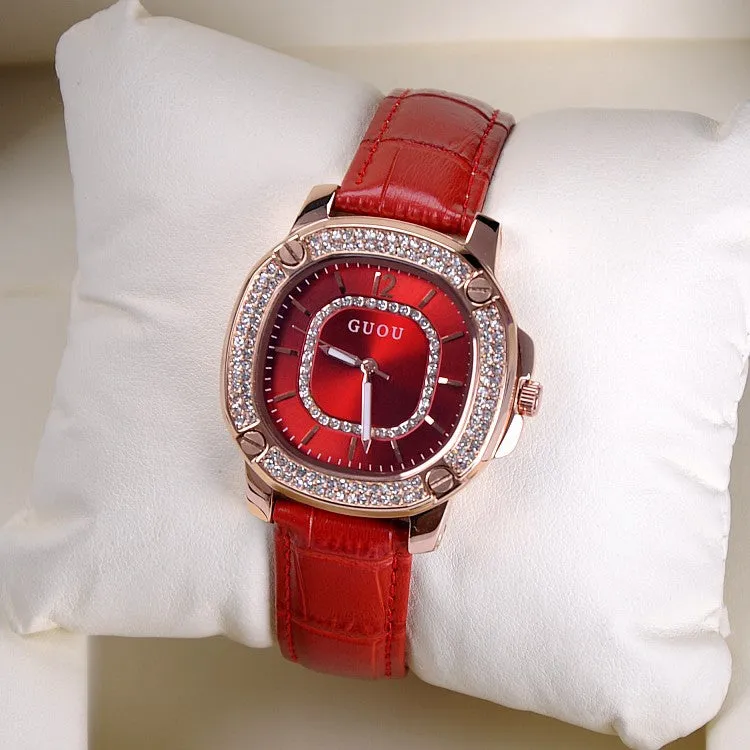 Fashion Square Pattern Durable Women's Watch