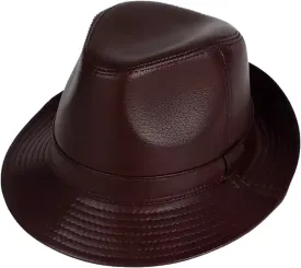 Fedora Classic Short Brim Beach Sun Hat Panama Cap for Men Women Leather Trilby Hat