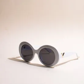Go Vintage Oversized White Sunglass