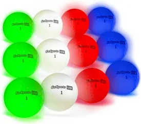 GoSports Light Up LED Golf Balls 12 Pack - Impact Activated with 10 Minute Timer