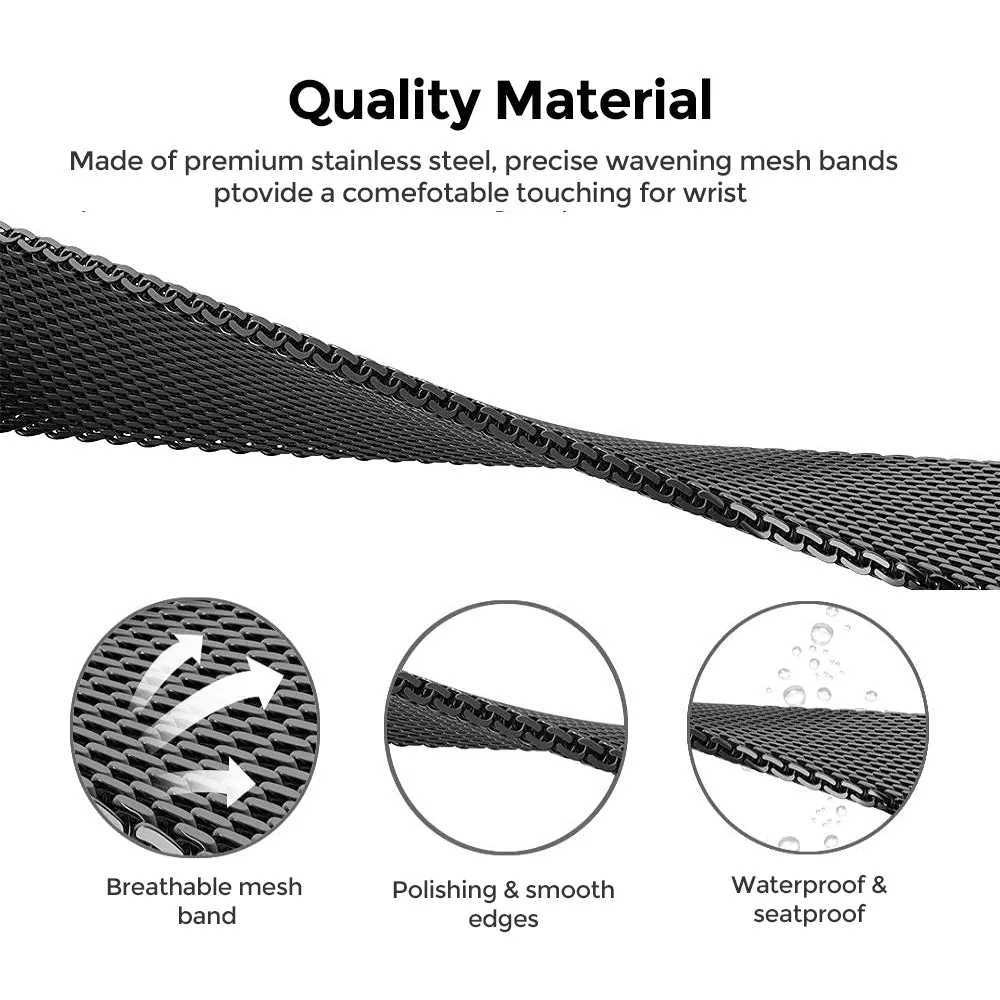 Huawei Watch Band 7 | Milanese Watch Band Strap  TPU Watch Case | Classic Gold
