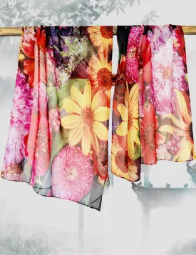 JC022901 Red-Multi Wildflower Scarf
