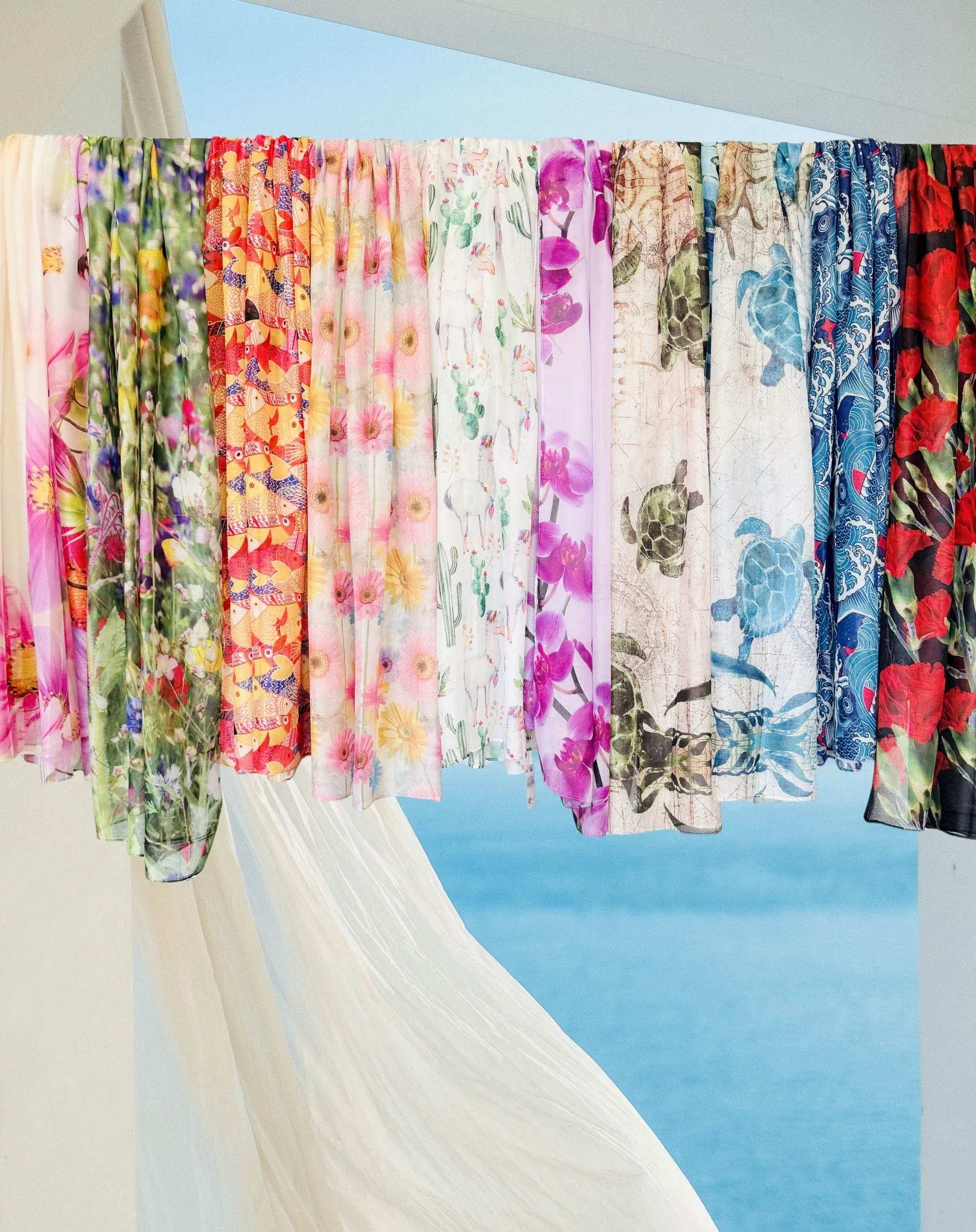 JC022921 Green-Multi Wildflower Scarf