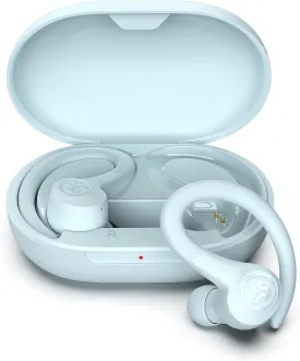JLab Go Air Sport True Wireless Earbuds, Light Blue, Featuring C3 Clear Calling, Secure Earhook Sport Design, 32  Hour Bluetooth Playtime, and 3 EQ Sound Settings