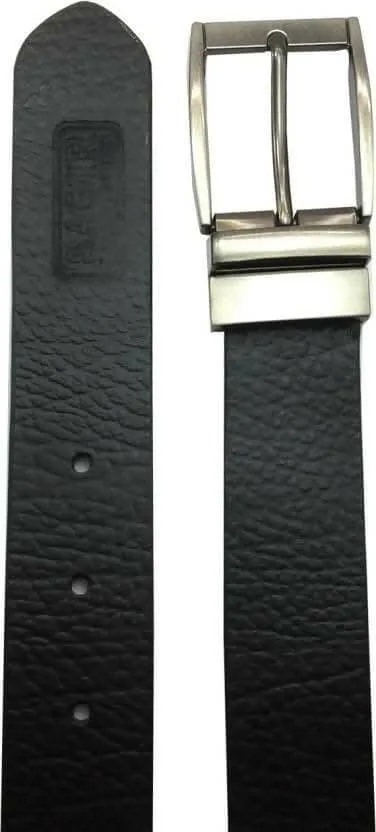 Men Casual Black Genuine Leather Reversible Belt